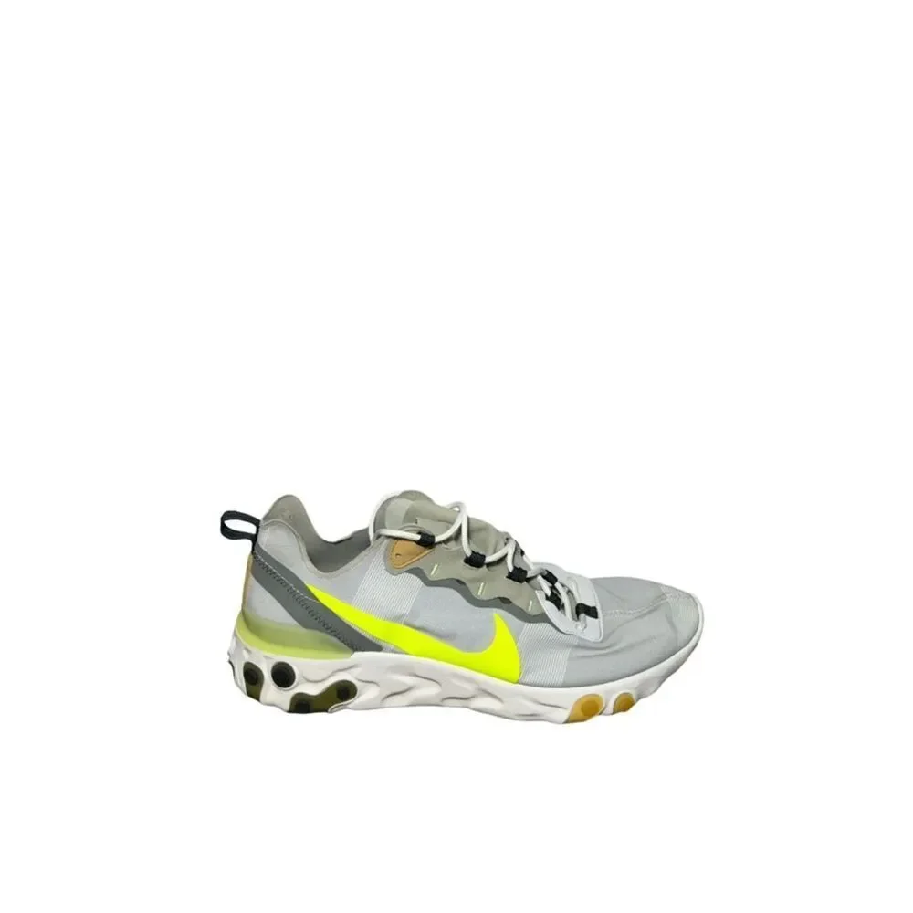 Nike react Lightweight Trainer - Light Gray with Neon Yellow Swoosh size 11